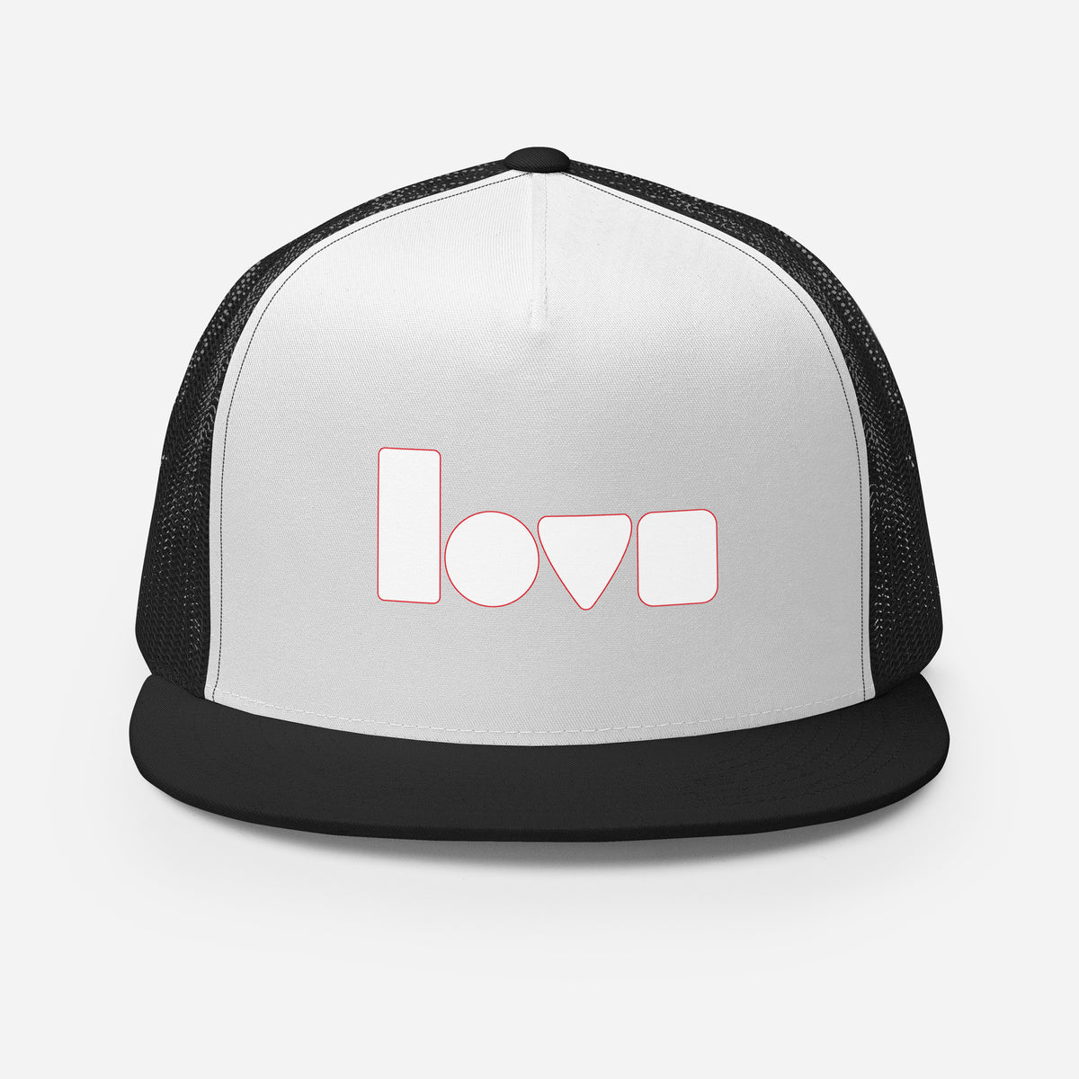 Geo-Love Trucker Cap, Black White Black, Vorderansicht