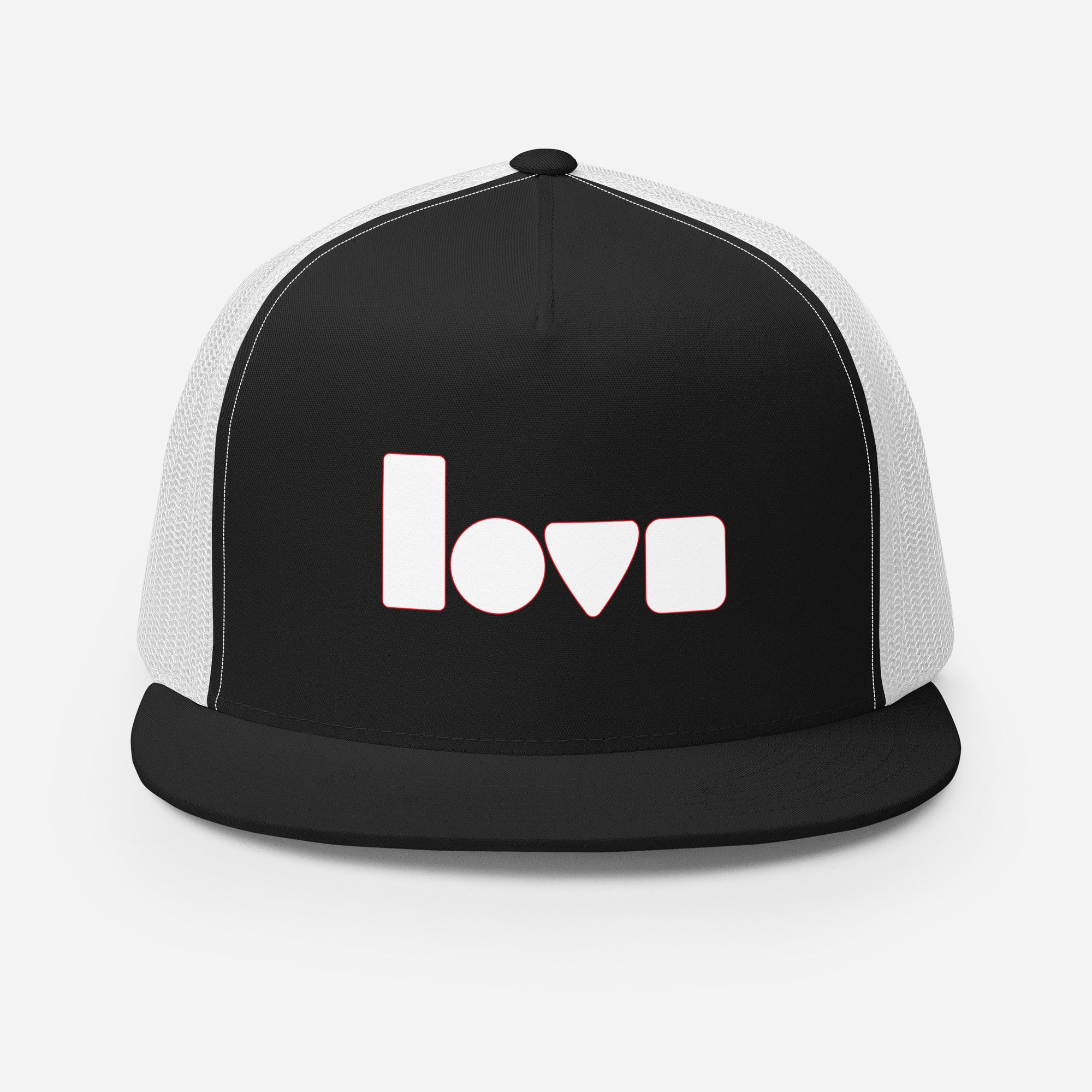 Geo-Love Trucker Cap, Black White, Vorderansicht