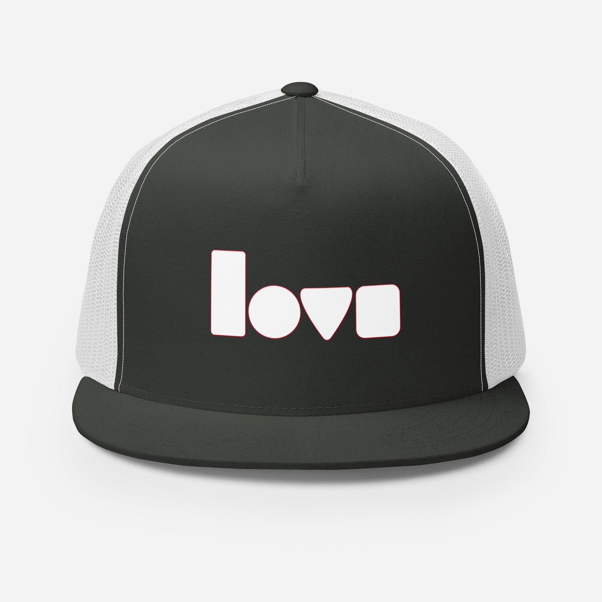 Geo-Love Trucker Cap, Charcoal White, Vorderansicht