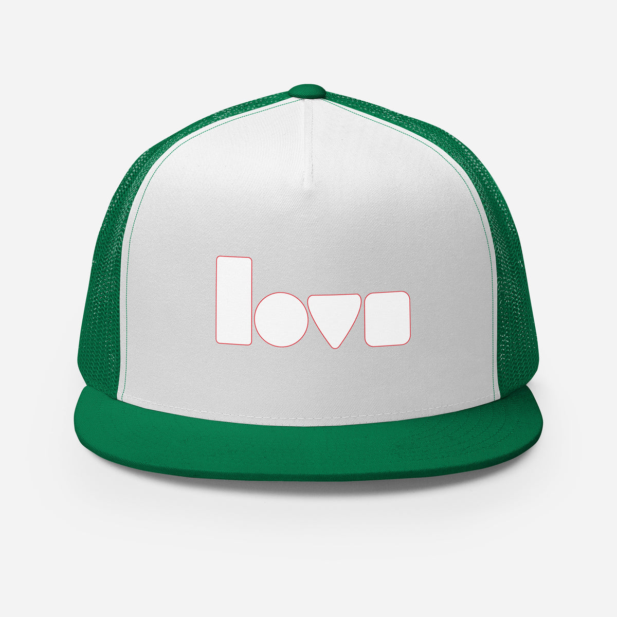 Geo-Love Trucker Cap, Kelly White Kelly, Vorderansicht
