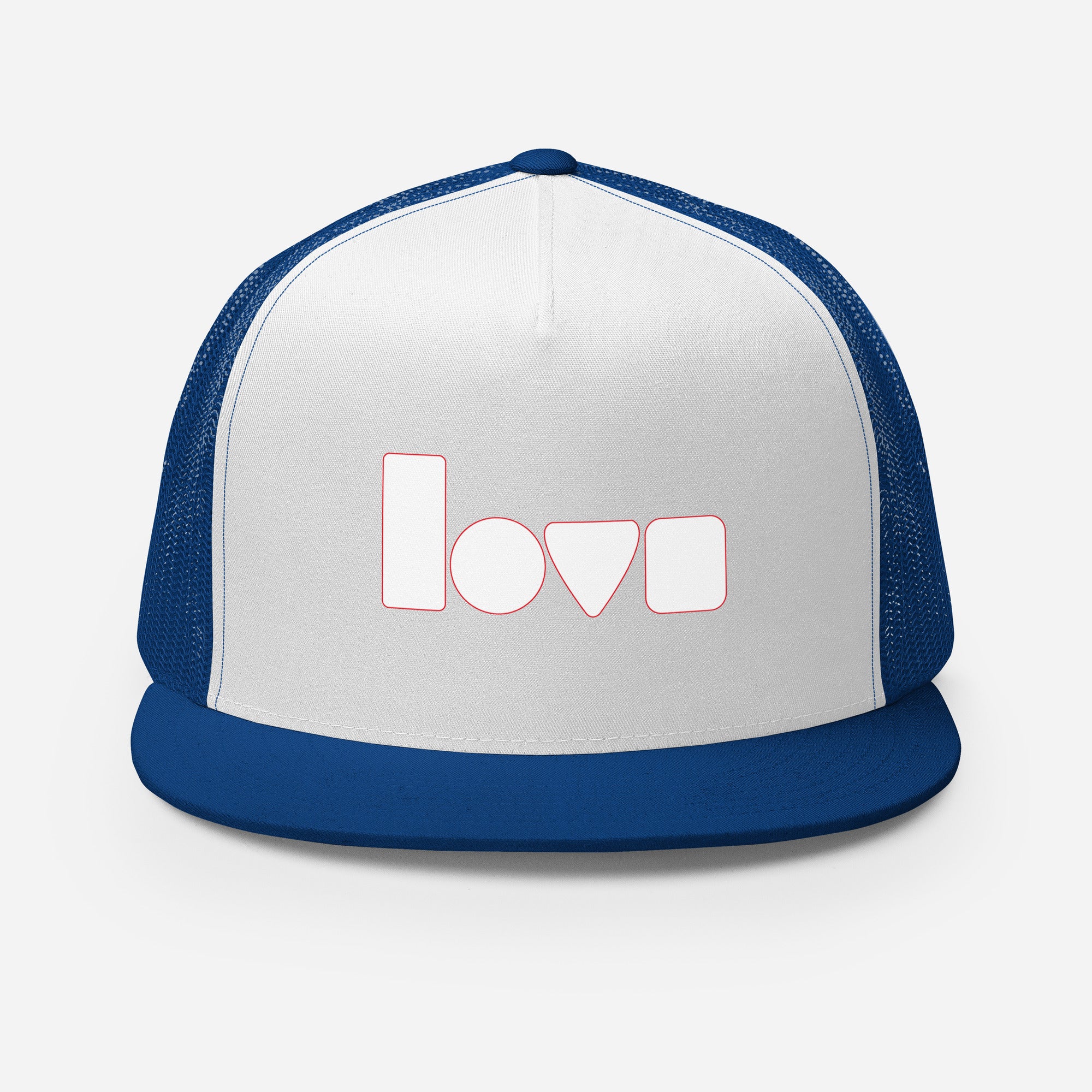Geo-Love Trucker Cap, Royal White Royal, Vorderansicht