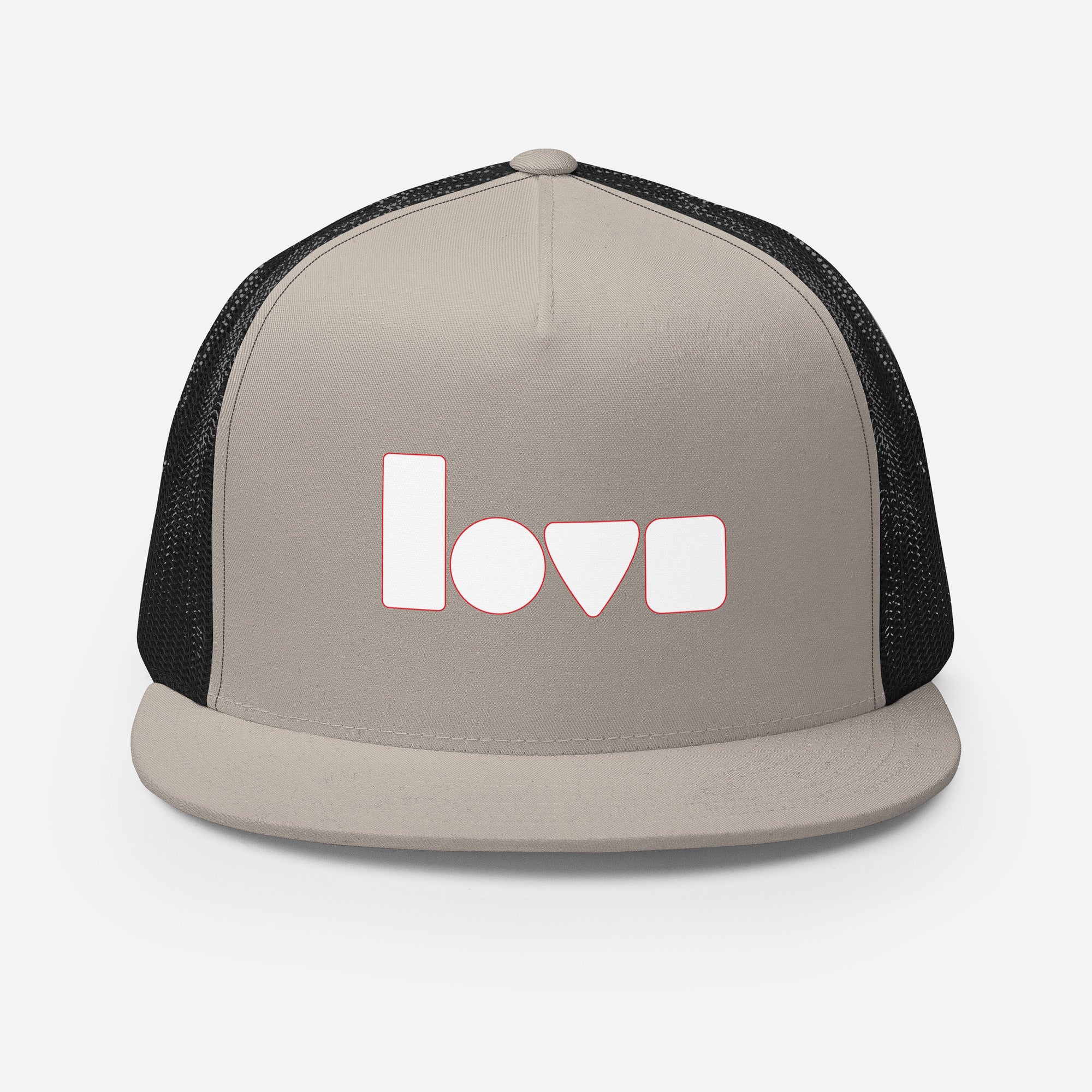 Geo-Love Trucker Cap, Silver Black, Vorderansicht