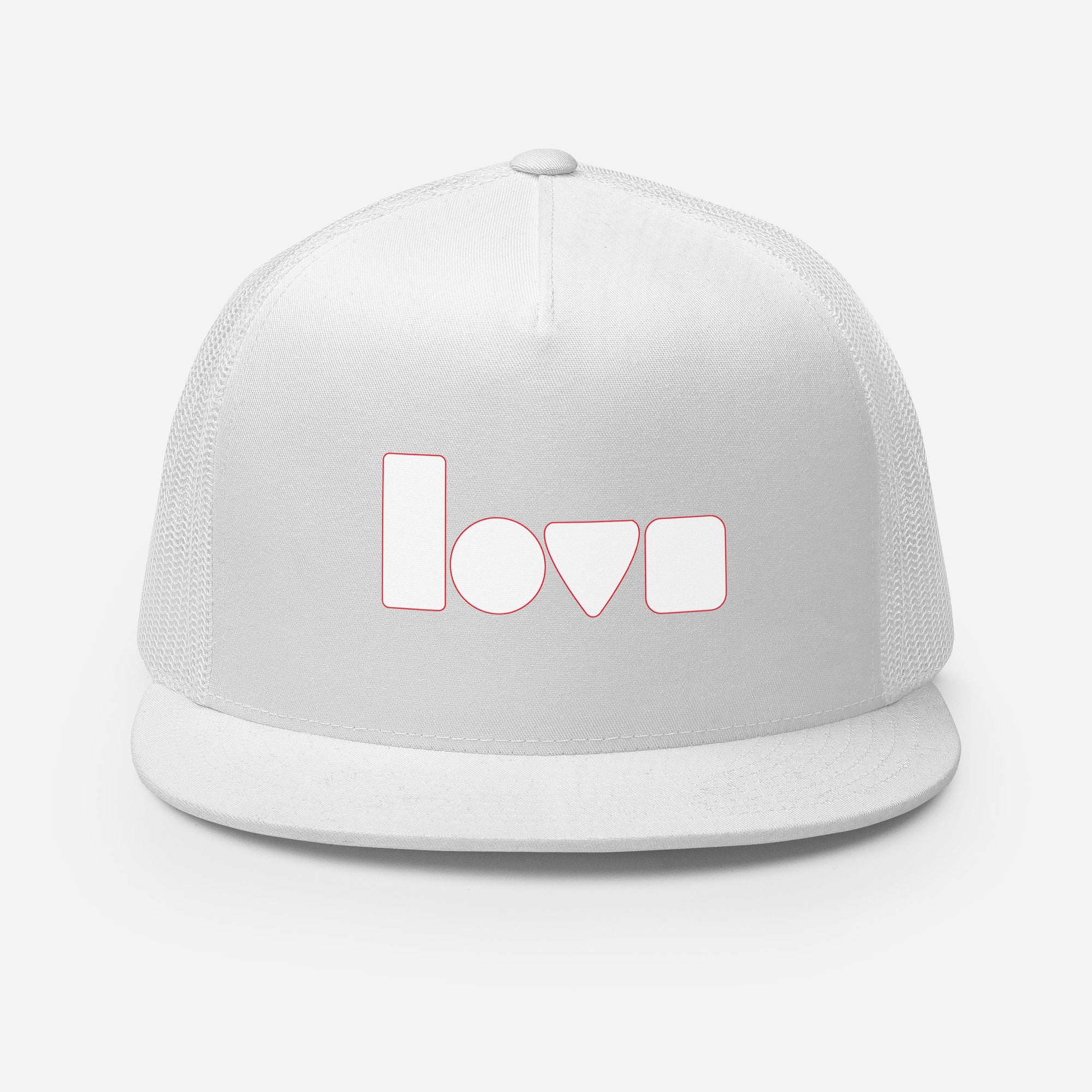 Geo-Love Trucker Cap, Weiß, Vorderansicht