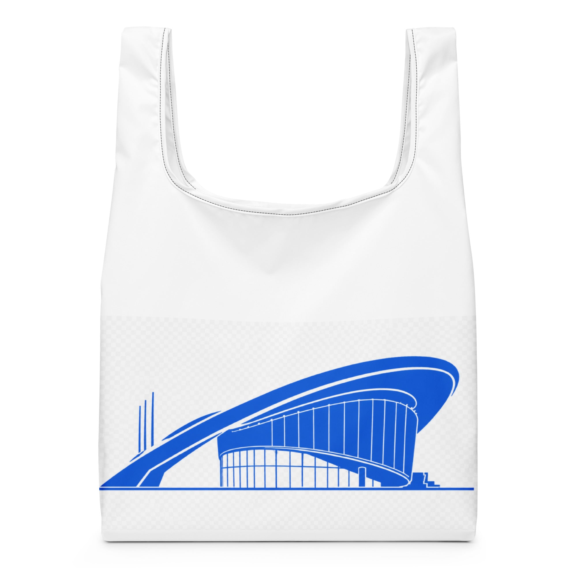 Kongresshalle Allover-Print Einkaufstasche, Schwarz, Vorderansicht