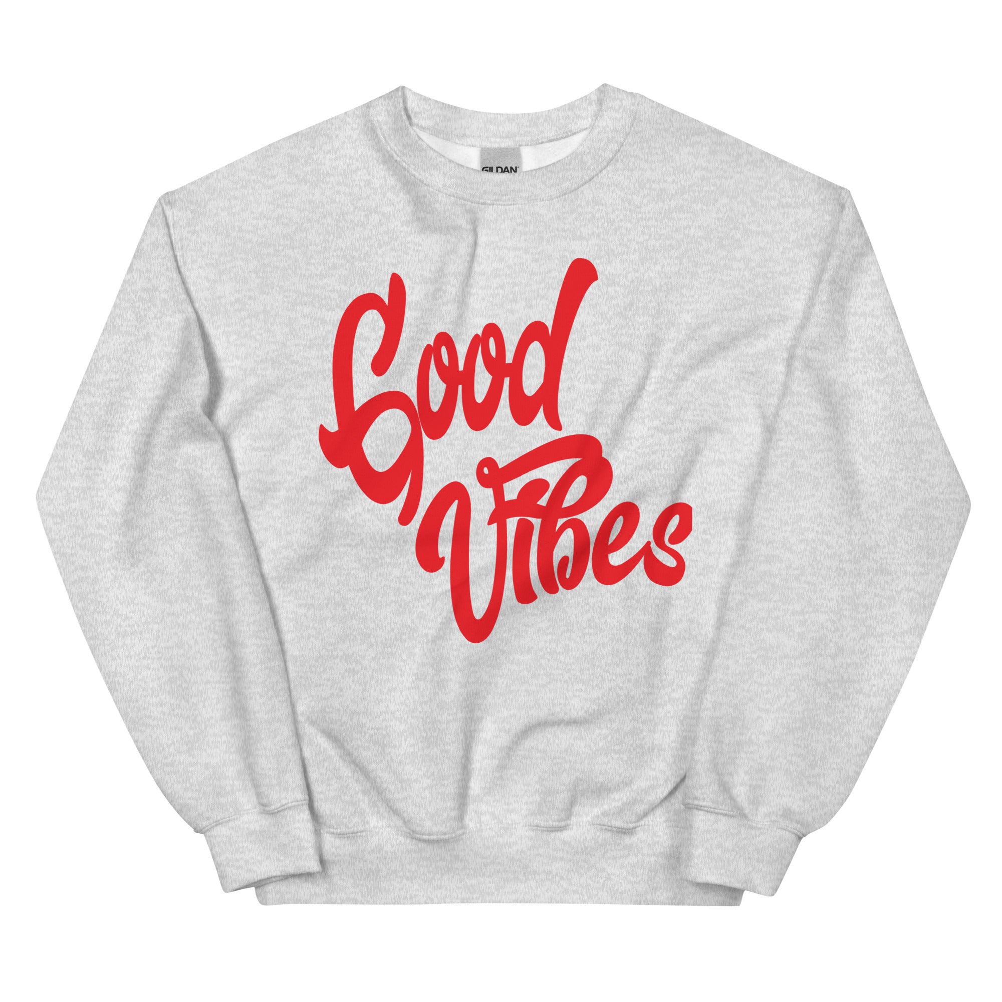 Good Vibes Unisex-Sweatshirt, Ash, Vorderansicht