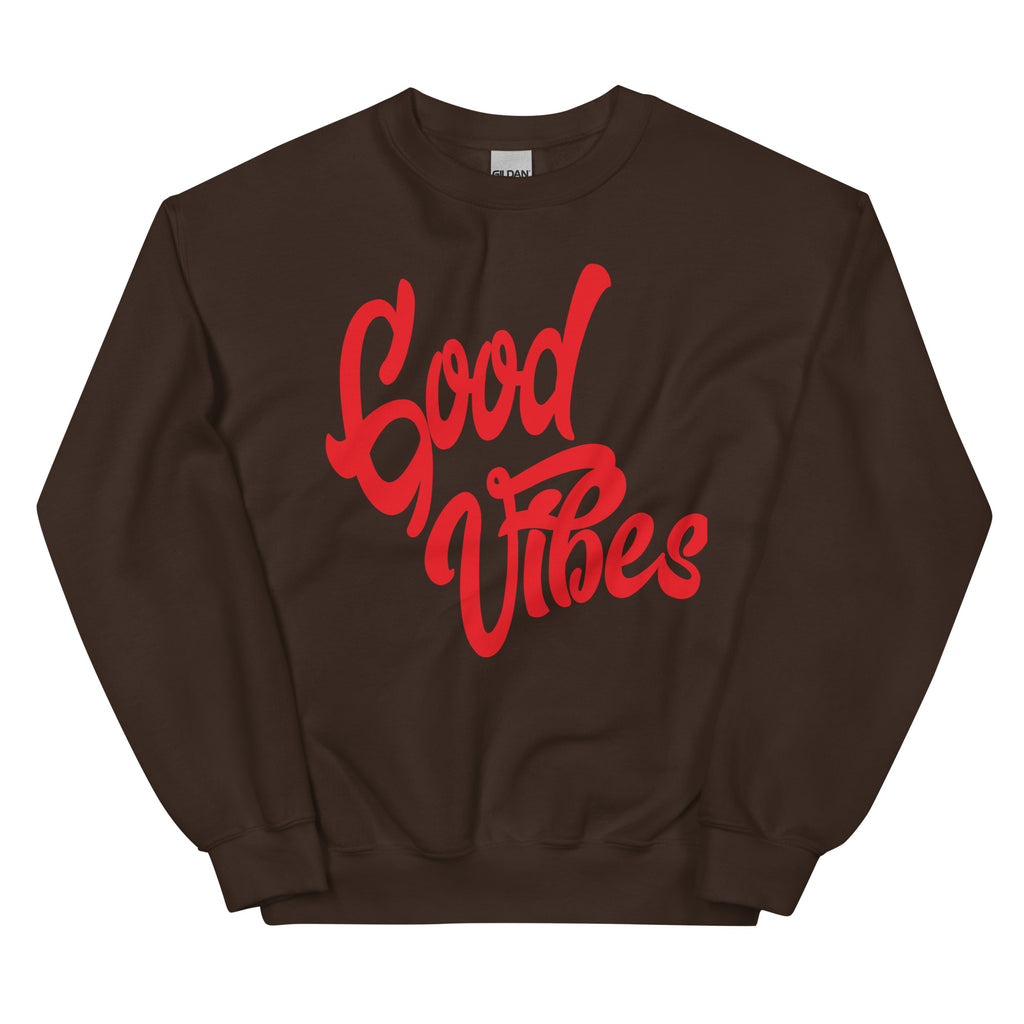 Good Vibes Unisex-Sweatshirt, Dark Chocolate, Vorderansicht