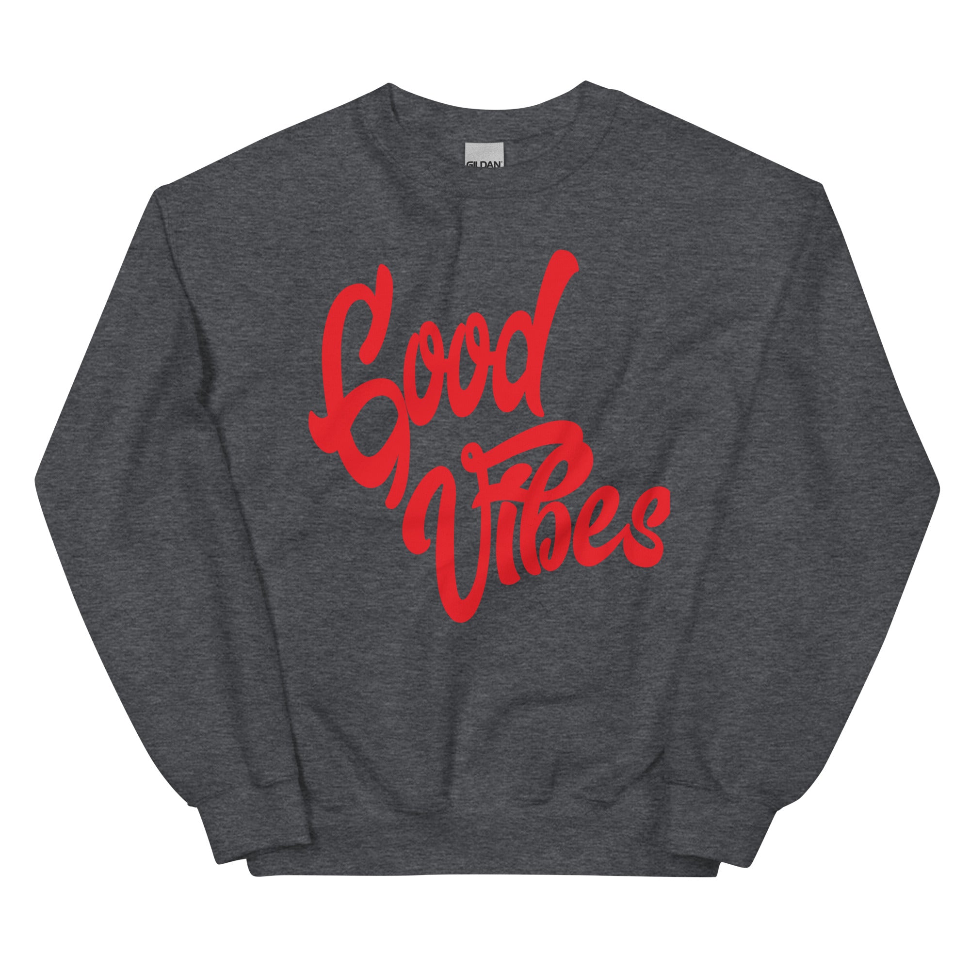 Good Vibes Unisex-Sweatshirt, Dark Heather, Vorderansicht