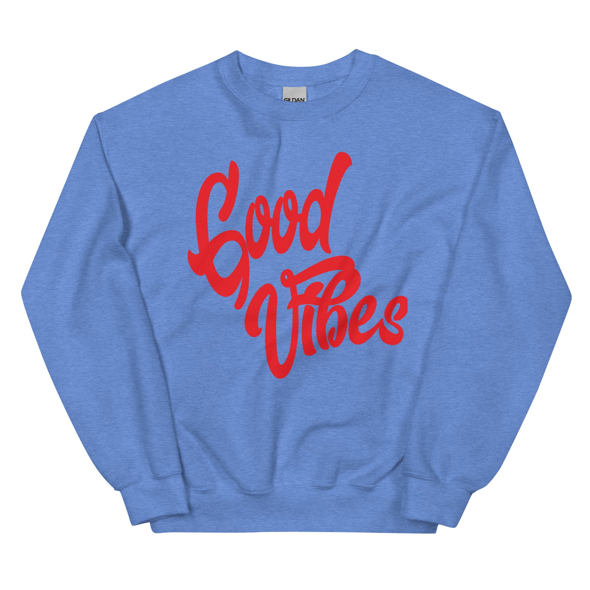 Good Vibes Unisex-Sweatshirt, Heather Deep Royal, Vorderansicht
