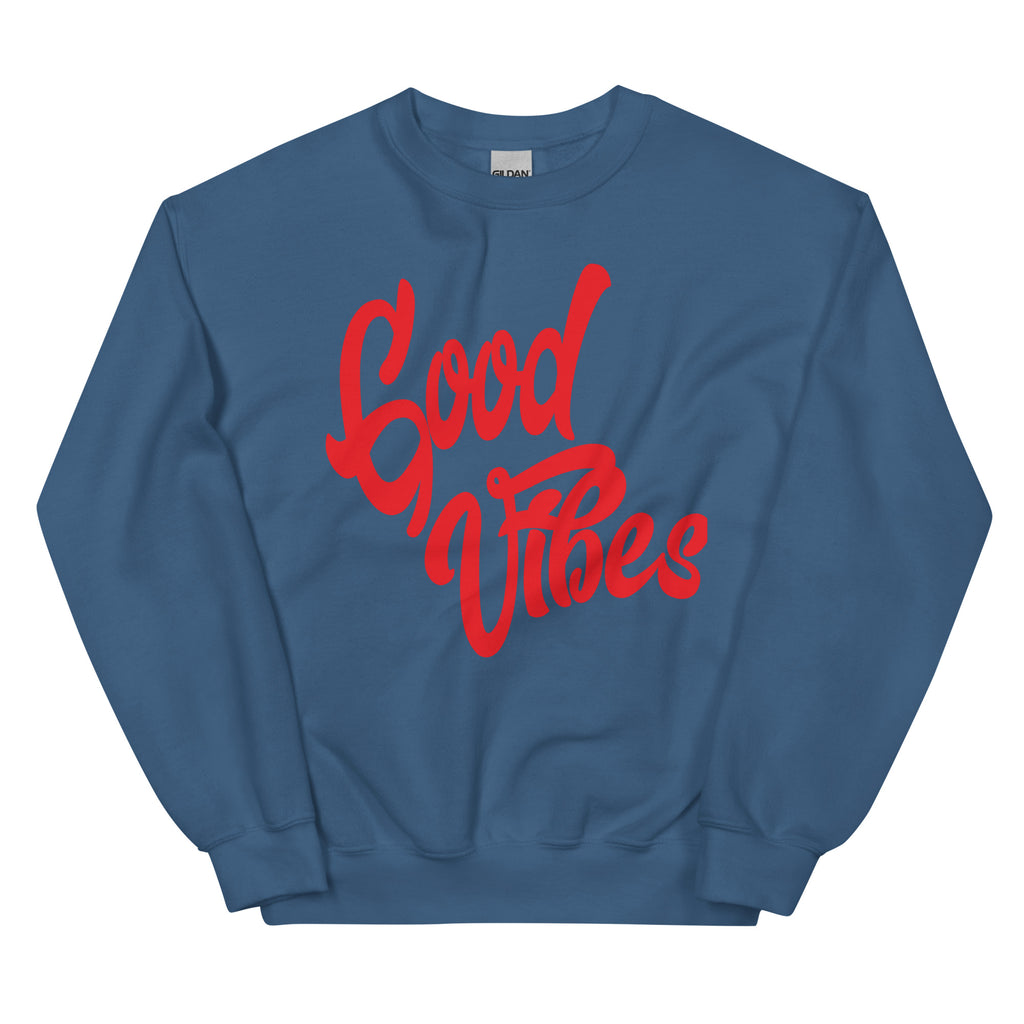 Good Vibes Unisex-Sweatshirt, Indigoblau, Vorderansicht