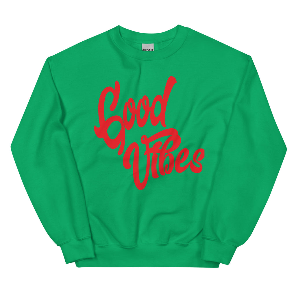 Good Vibes Unisex-Sweatshirt, Irish Green, Vorderansicht