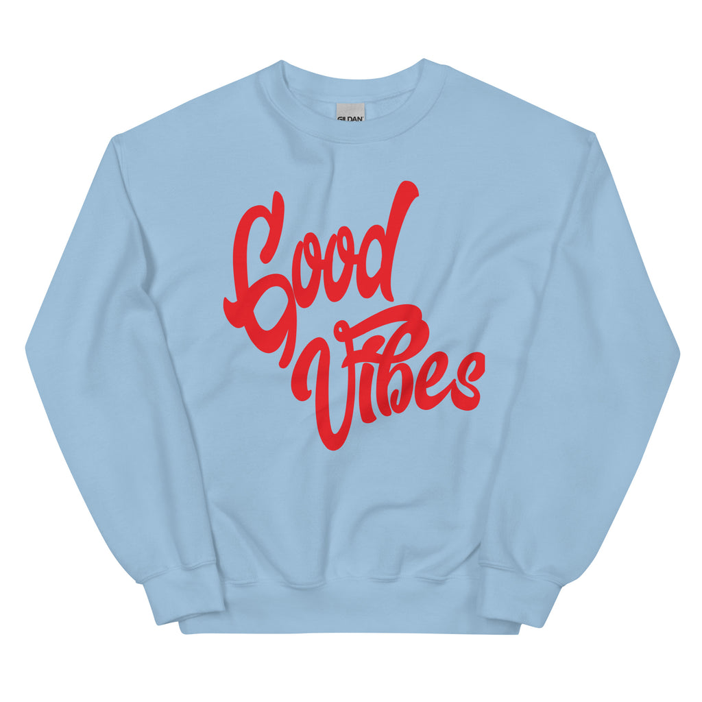 Good Vibes Unisex-Sweatshirt, Hellblau, Vorderansicht