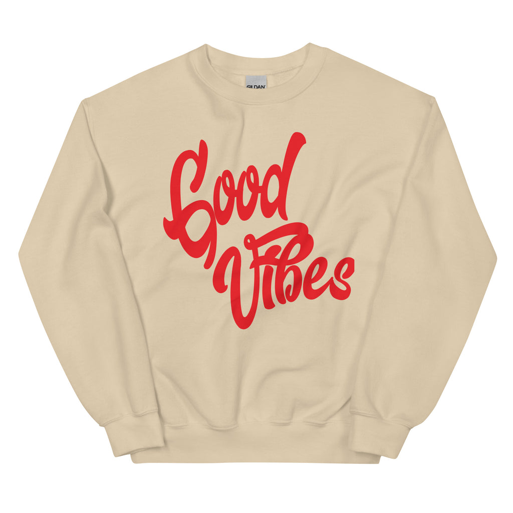Good Vibes Unisex-Sweatshirt, Sand, Vorderansicht