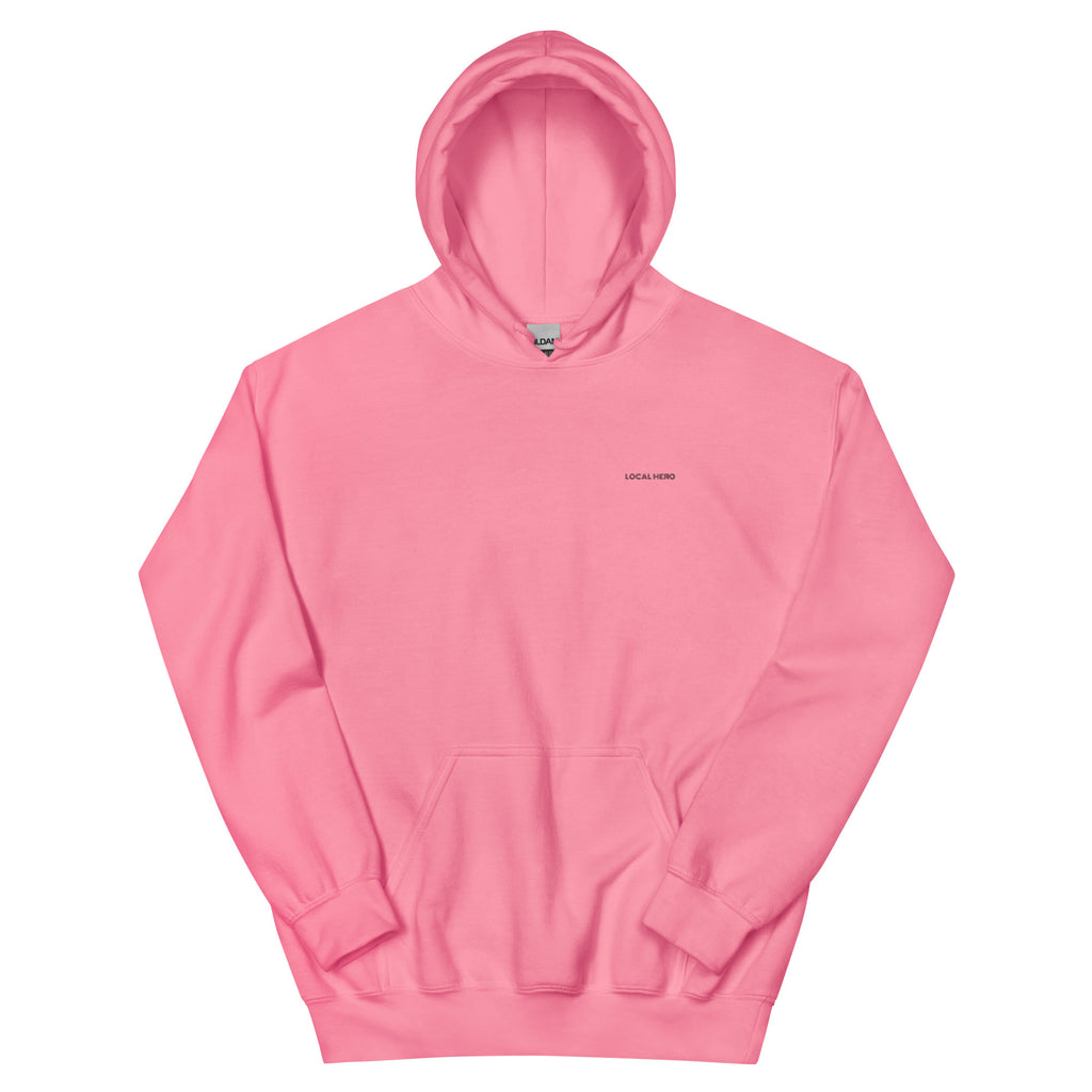 Local Hero Unisex-Hoodie, Azalea, Vorderansicht