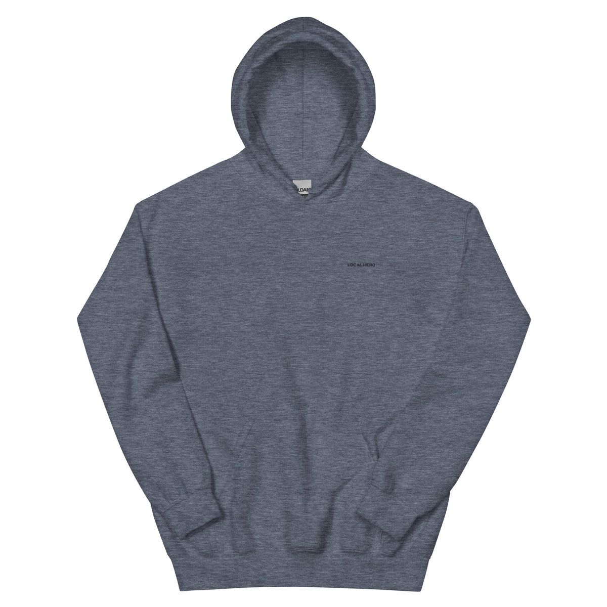 Local Hero Unisex-Hoodie, Heather Sport Dark Navy, Vorderansicht