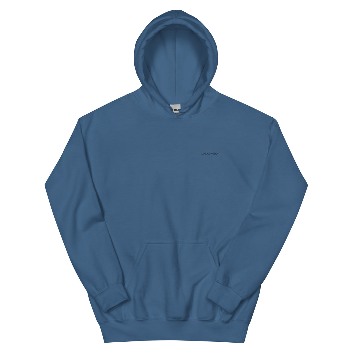 Local Hero Unisex-Hoodie, Indigoblau, Vorderansicht