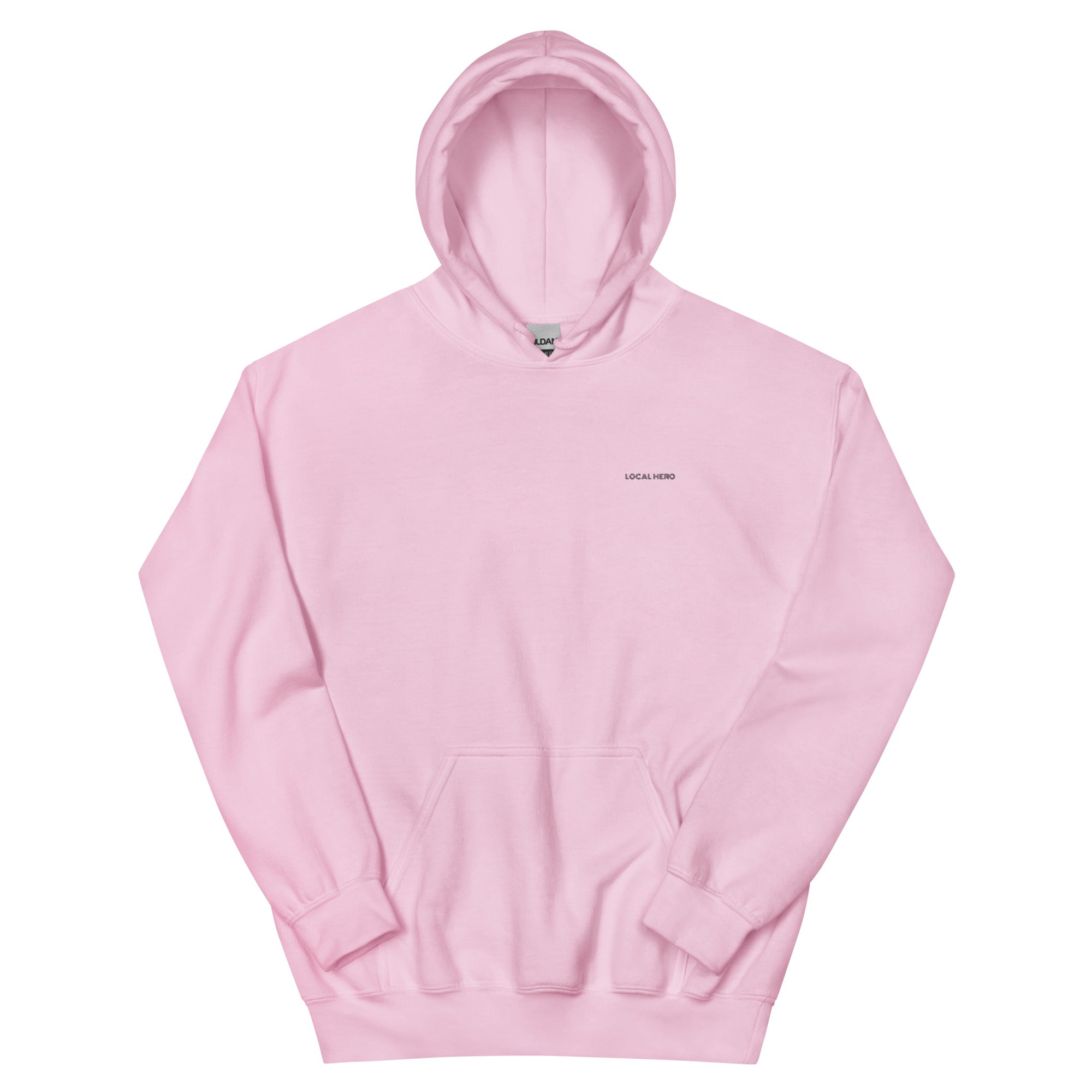 Local Hero Unisex-Hoodie, Rosa Hell, Vorderansicht