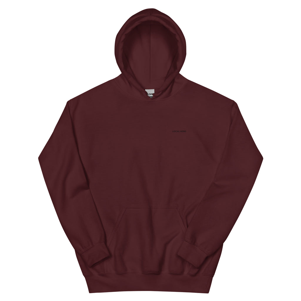 Local Hero Unisex-Hoodie, Kastanienbraun, Vorderansicht