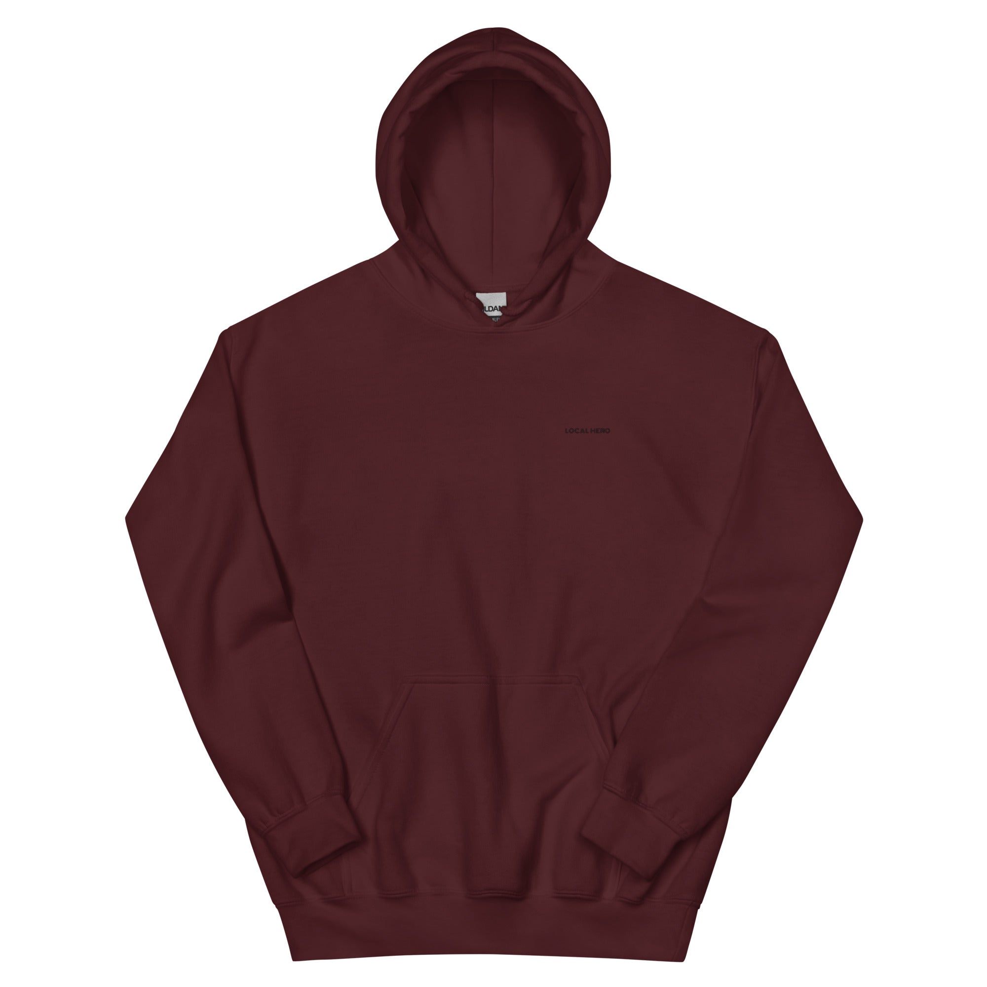 Local Hero Unisex-Hoodie, Kastanienbraun, Vorderansicht