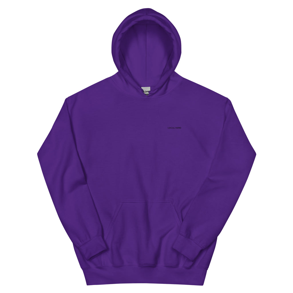 Local Hero Unisex-Hoodie, Lila, Vorderansicht