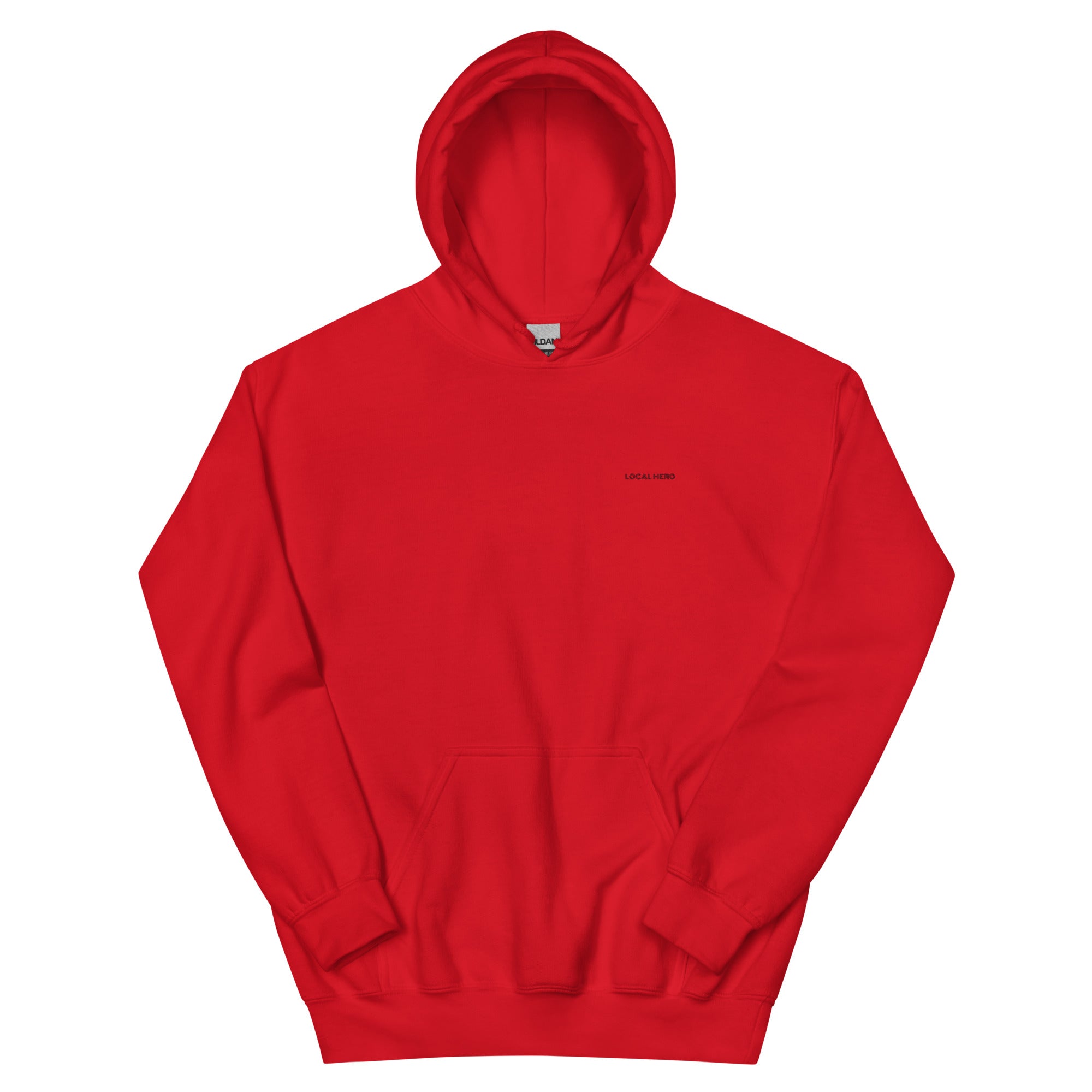 Local Hero Unisex-Hoodie, Rot, Vorderansicht