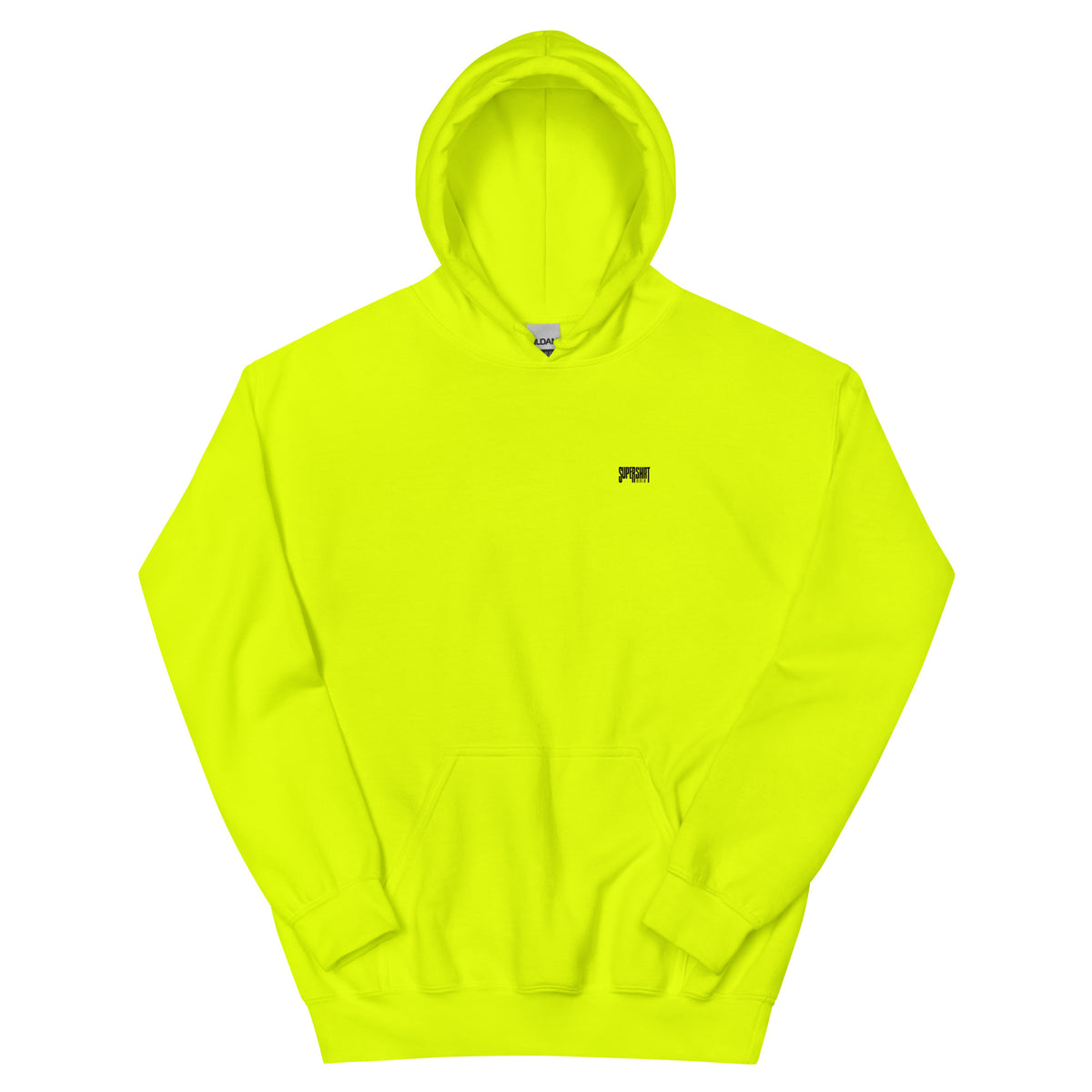 Supershirt Basic Unisex-Hoodie, Safety Green, Vorderansicht