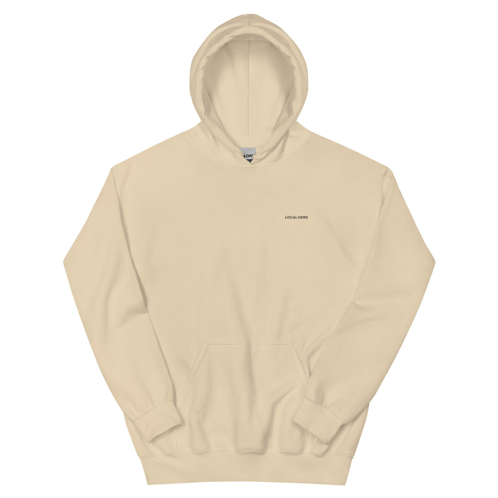 Local Hero Unisex-Hoodie, Sand, Vorderansicht