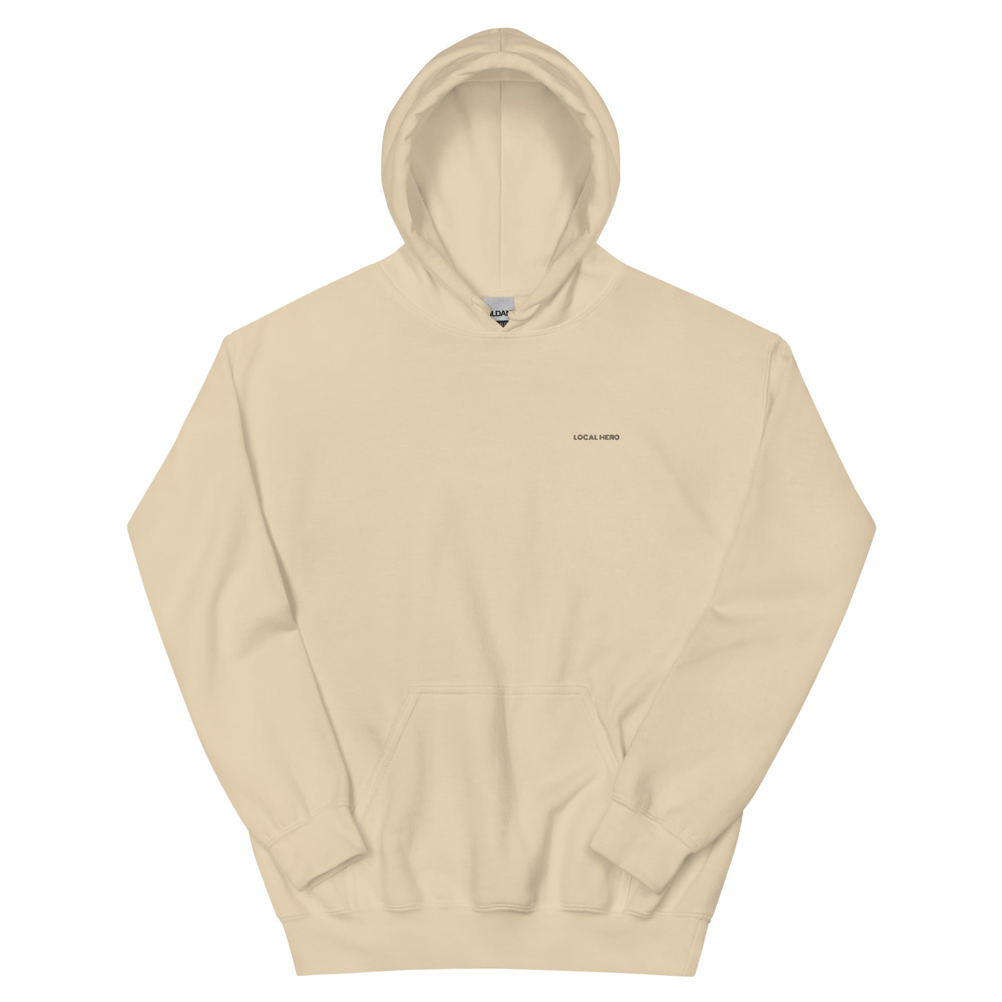 Local Hero Unisex-Hoodie, Sand, Vorderansicht