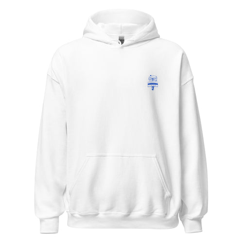 Berlin Alexanderplatz hoodie with World Clock (Weltzeituhr) print, White, front view