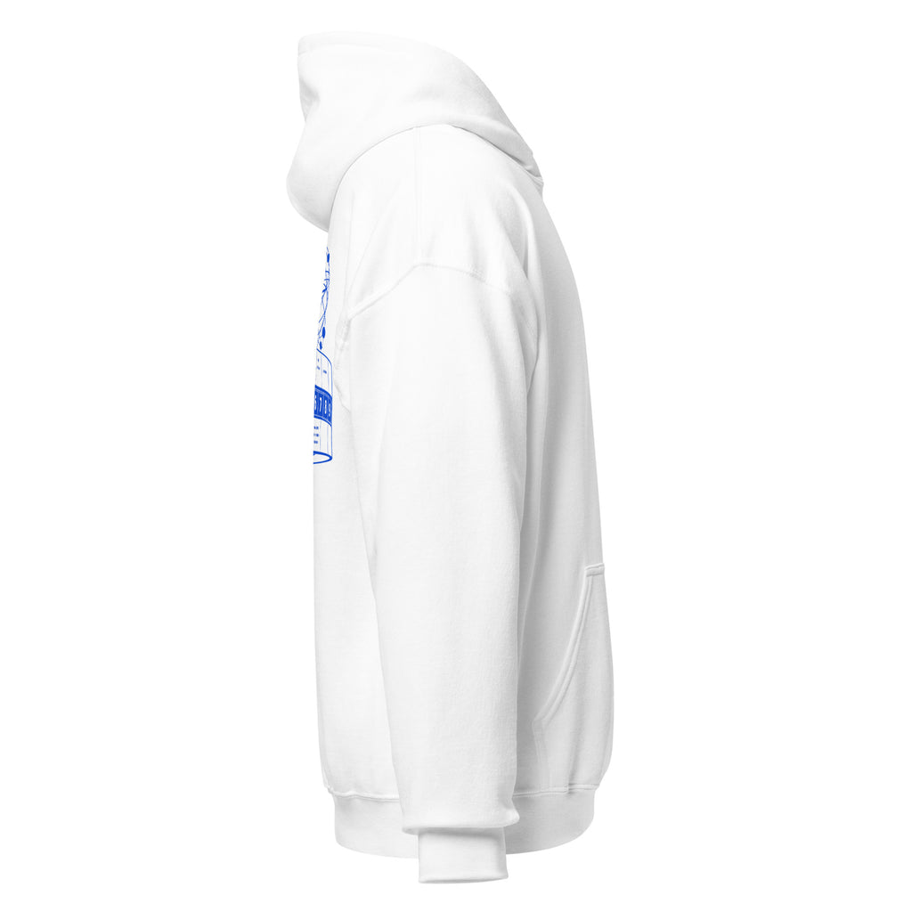 Berlin Alexanderplatz hoodie with World Clock (Weltzeituhr) print, White, right side view
