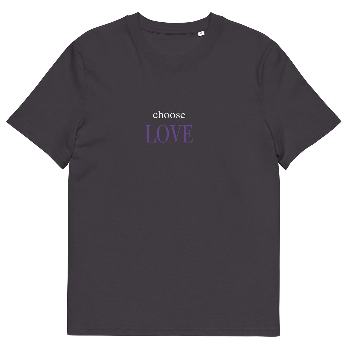 Choose Love T-Shirt mit Schriftzug, Anthrazit, Vorderansicht