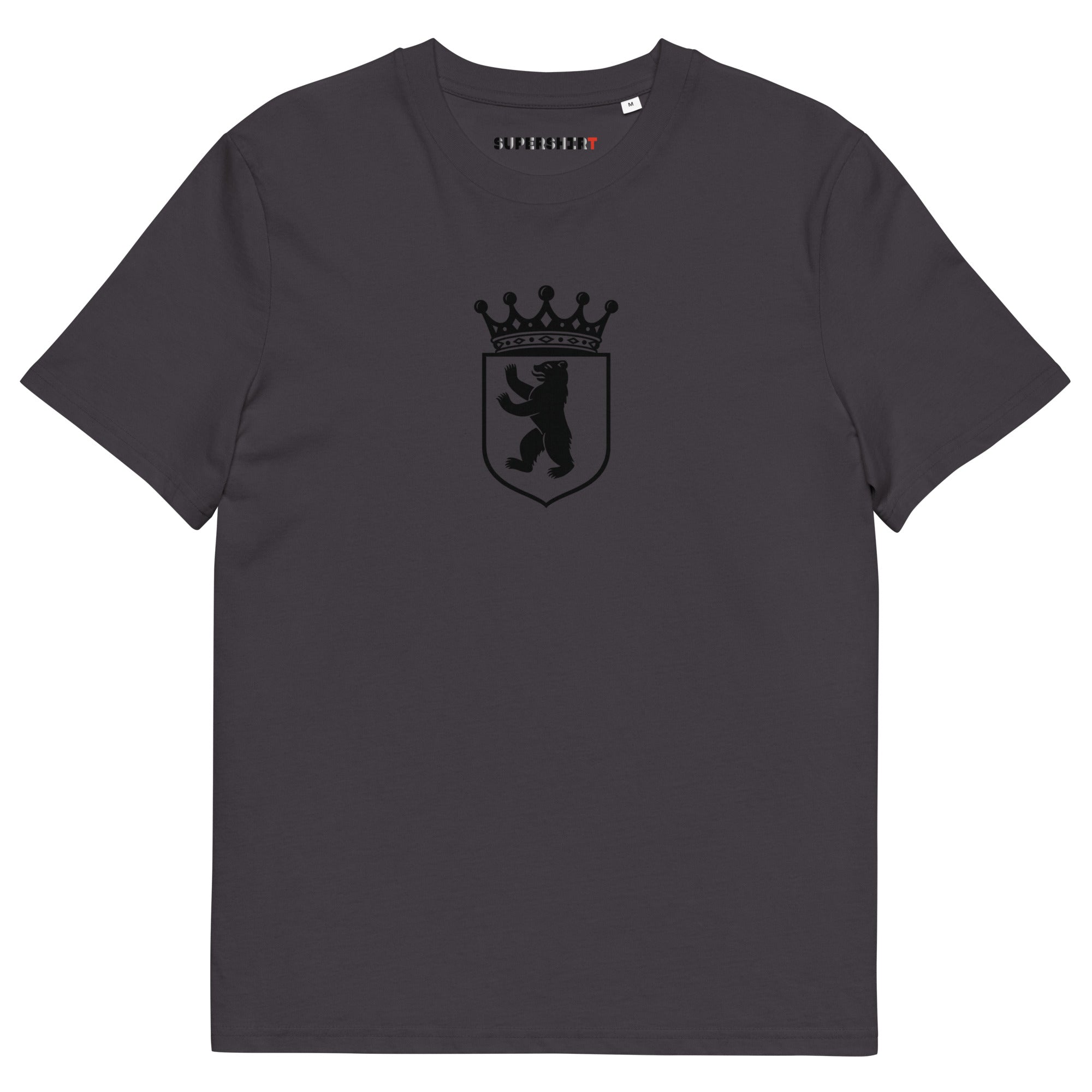 Berlin bear (Berlin Bär) organic cotton T-shirt, Anthracite, front view