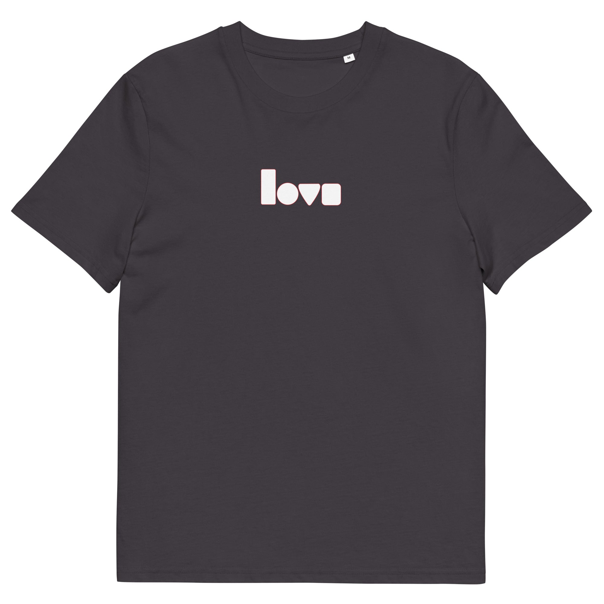 Geo-Love-T-Shirt aus Bio-Baumwolle, Anthrazit, Vorderansicht