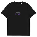Choose Love T-Shirt mit Schriftzug, Schwarz, Vorderansicht
