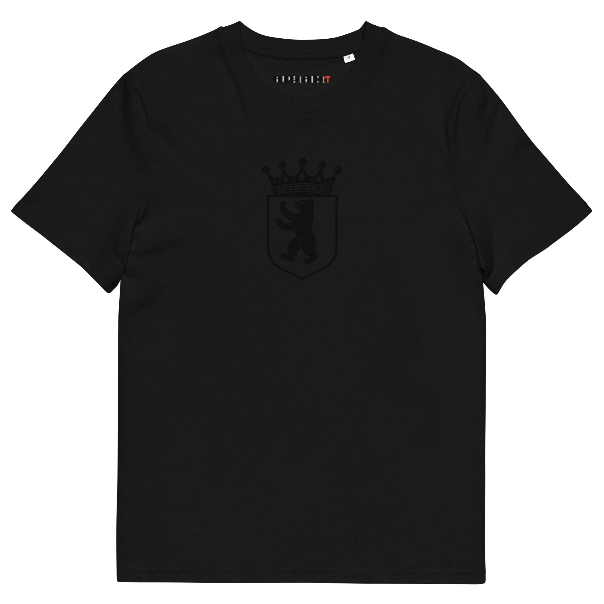 Berlin bear (Berlin Bär) organic cotton T-shirt, Black, front view