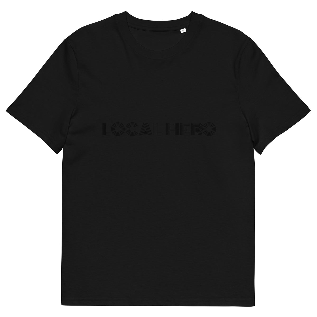 Local Hero T-Shirt mit Streetwear-Schriftzug, Schwarz, Vorderansicht