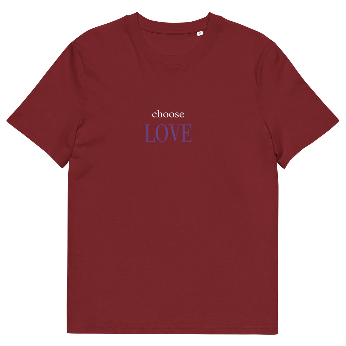 Choose Love T-Shirt mit Schriftzug, Burgundy, Vorderansicht