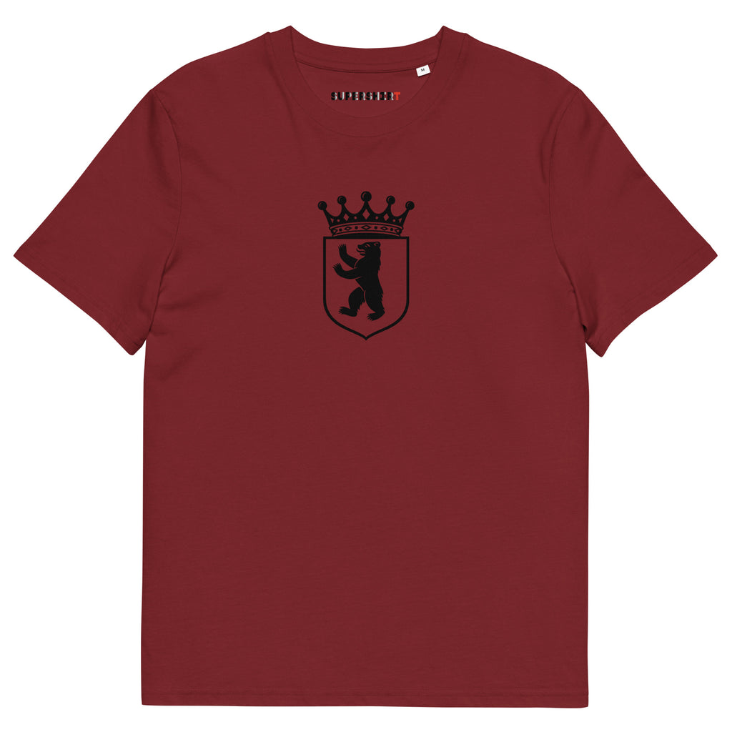 Berlin bear (Berlin Bär) organic cotton T-shirt, Burgundy, front view