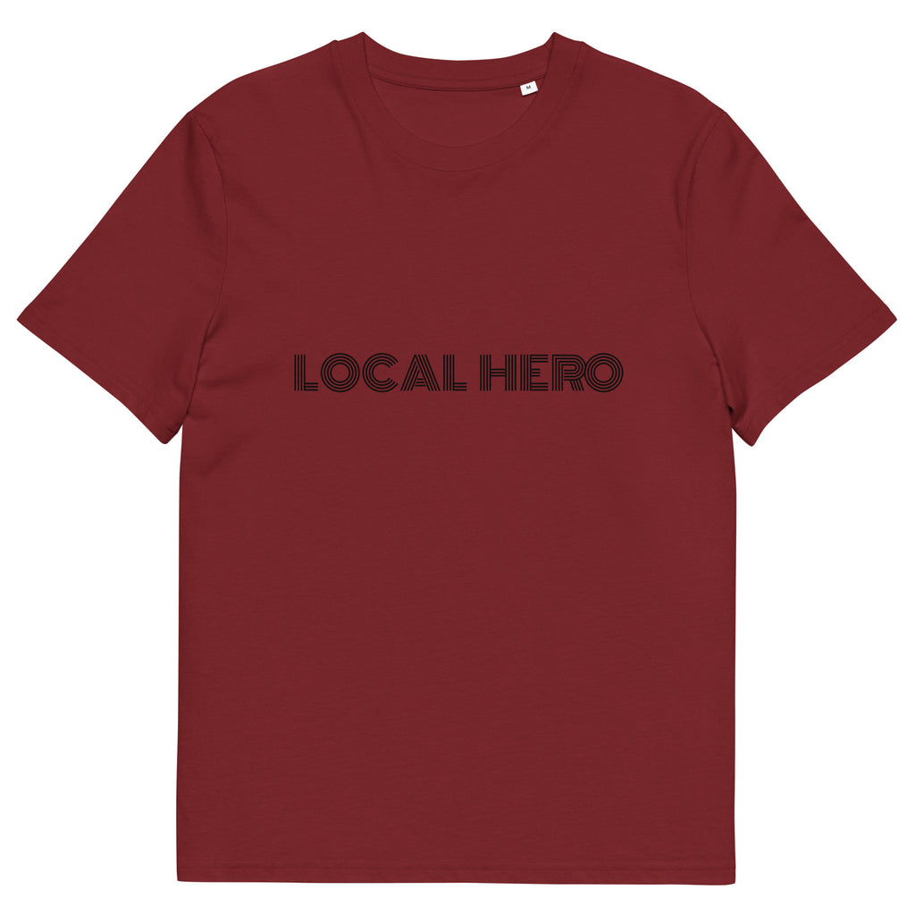 Local Hero T-Shirt mit Streetwear-Schriftzug, Burgundy, Vorderansicht