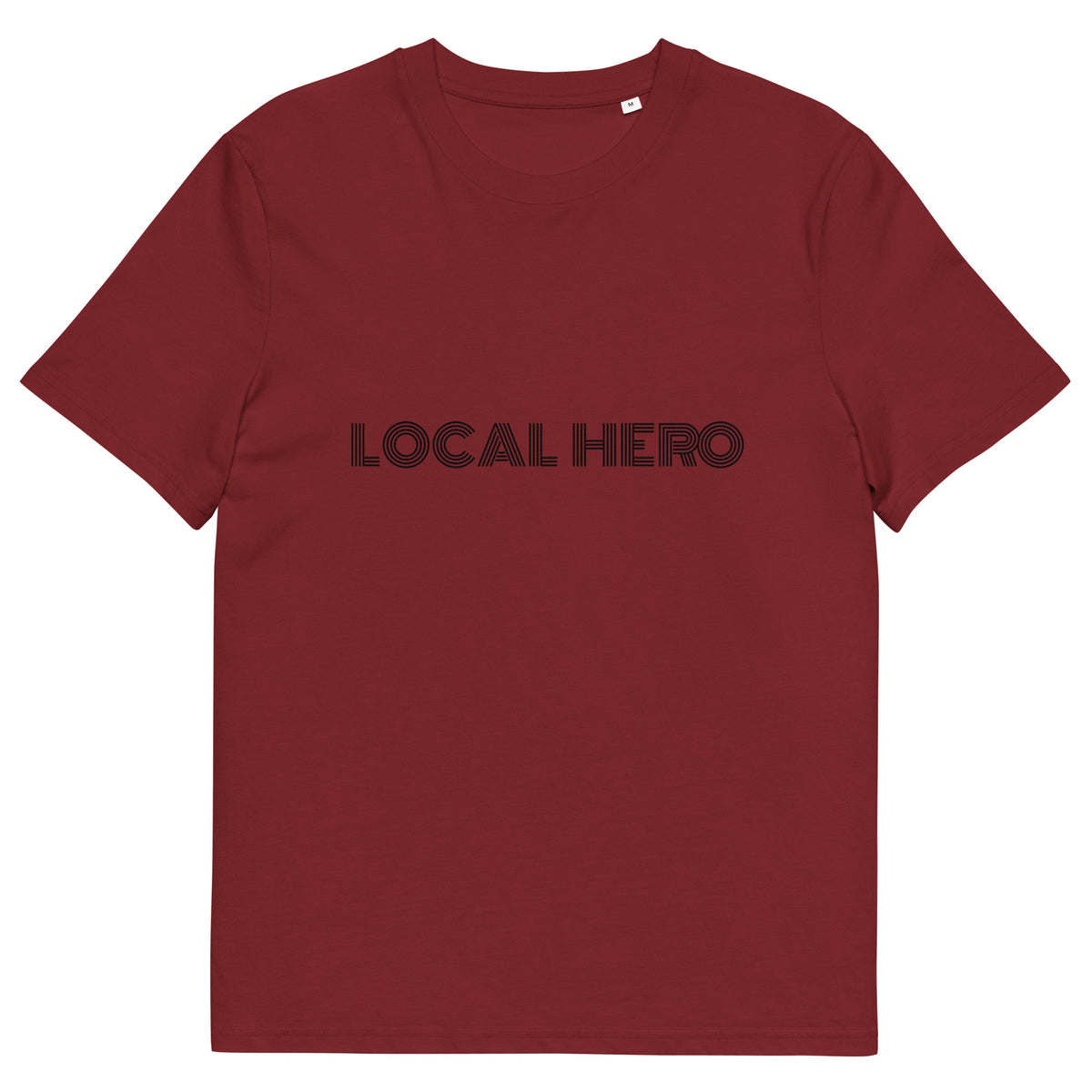 Local Hero T-Shirt mit Streetwear-Schriftzug, Burgundy, Vorderansicht