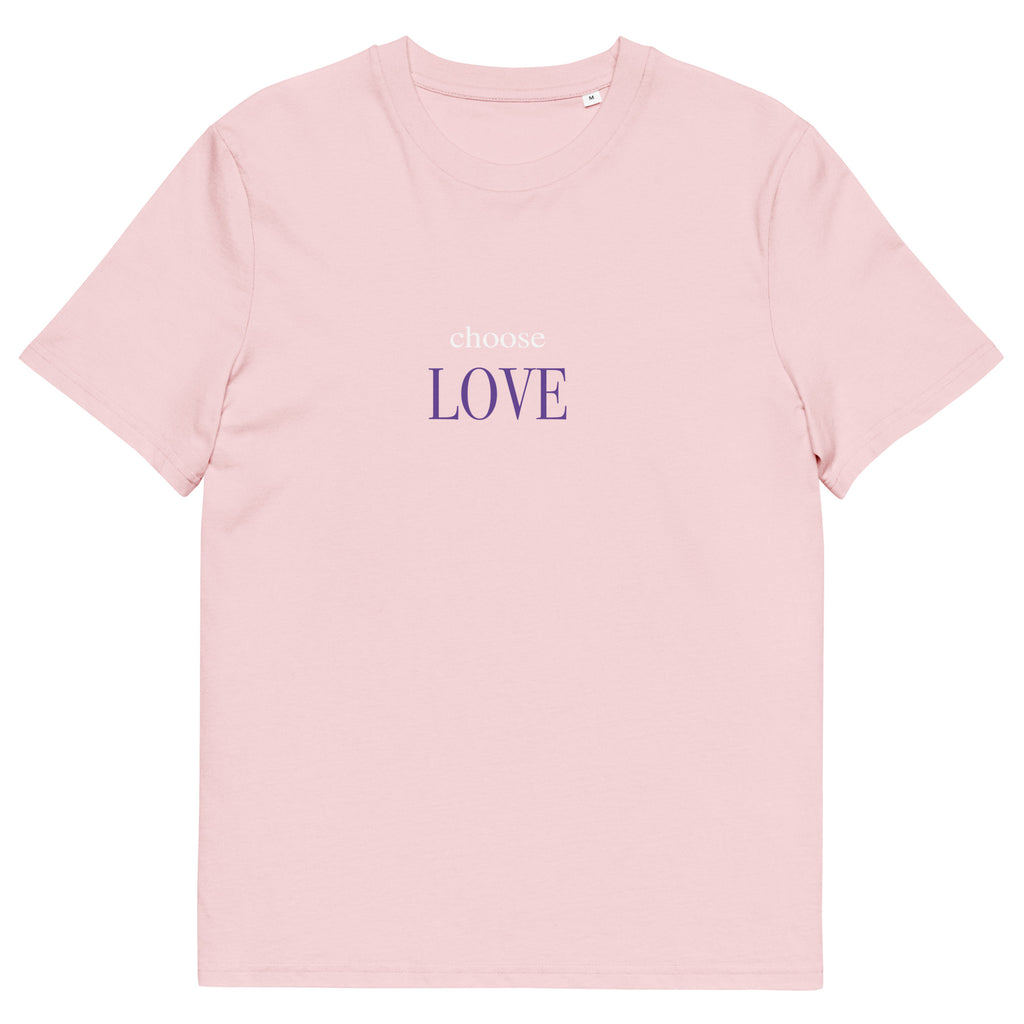 Choose Love T-Shirt mit Schriftzug, Cotton Pink, Vorderansicht