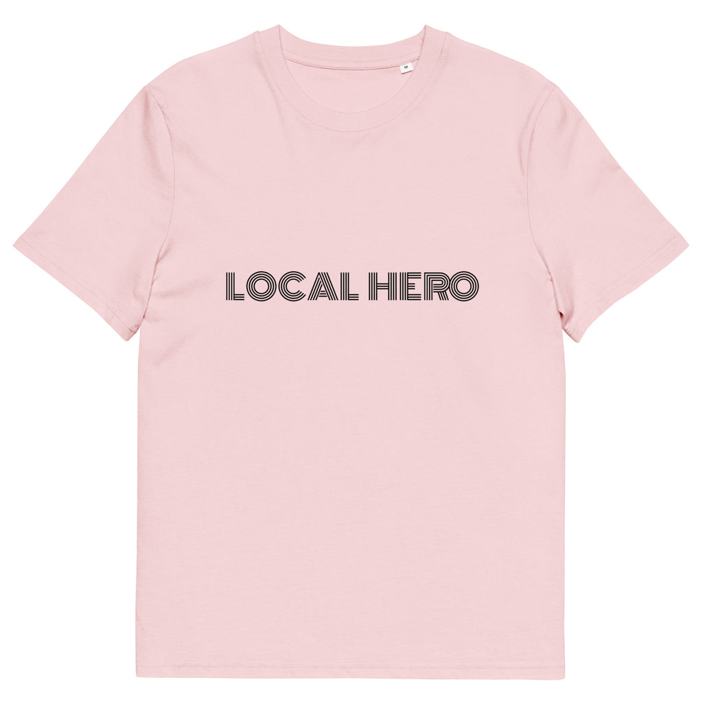 Local Hero T-Shirt mit Streetwear-Schriftzug, Cotton Pink, Vorderansicht