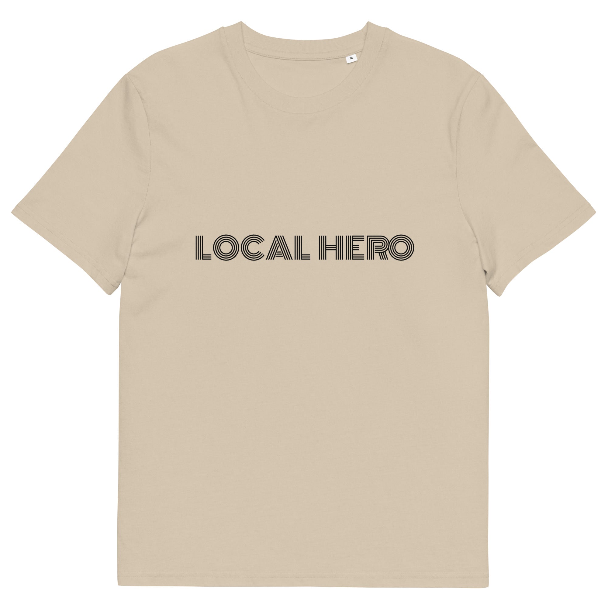 Local Hero T-Shirt mit Streetwear-Schriftzug, Desert Dust, Vorderansicht