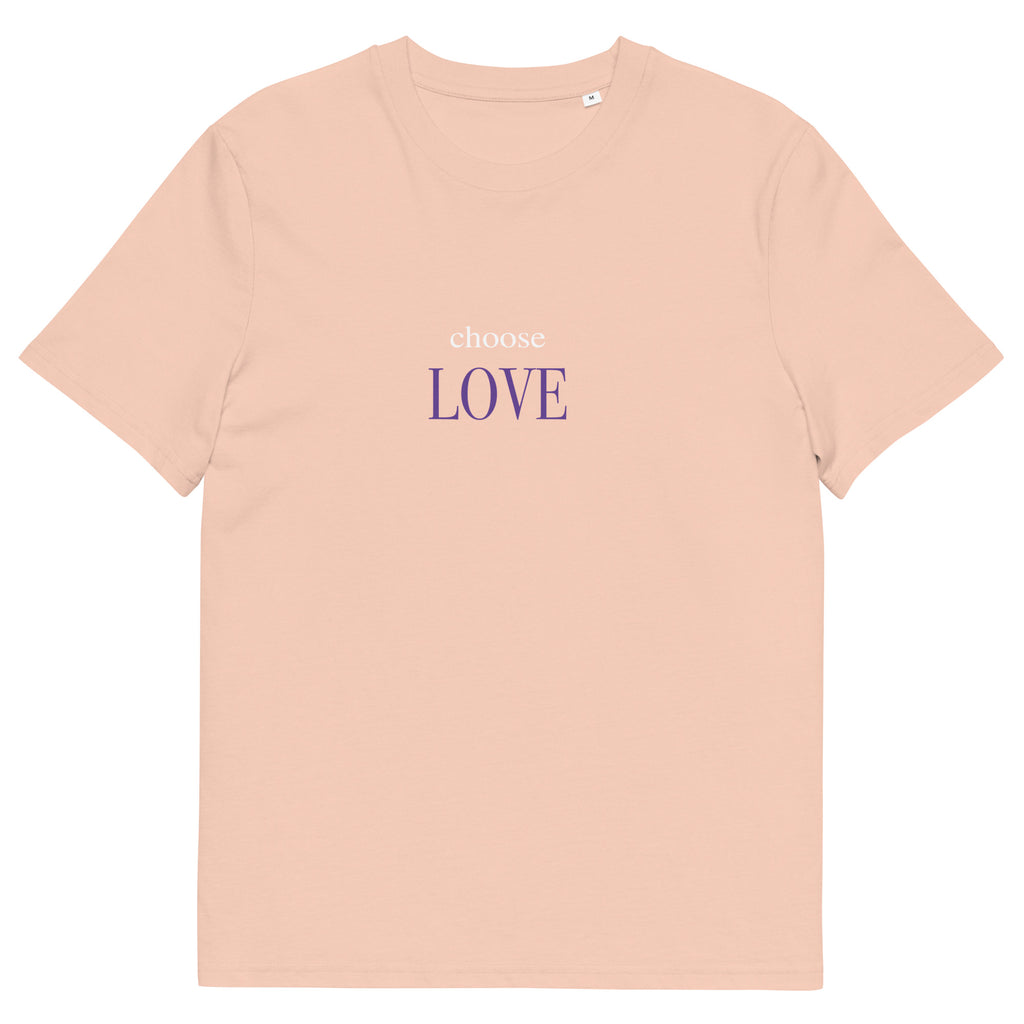 Choose Love T-Shirt mit Schriftzug, Fraiche Peche, Vorderansicht