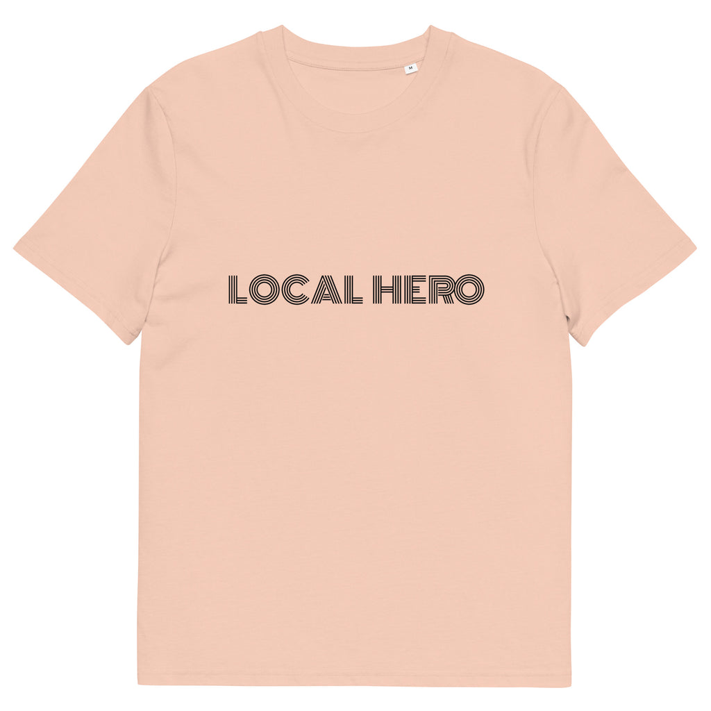 Local Hero T-Shirt mit Streetwear-Schriftzug, Fraiche Peche, Vorderansicht