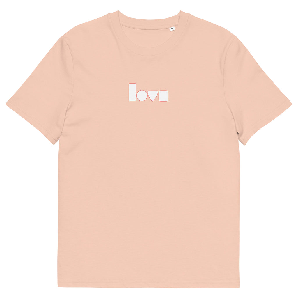 Geo-Love-T-Shirt aus Bio-Baumwolle, Fraiche Peche, Vorderansicht
