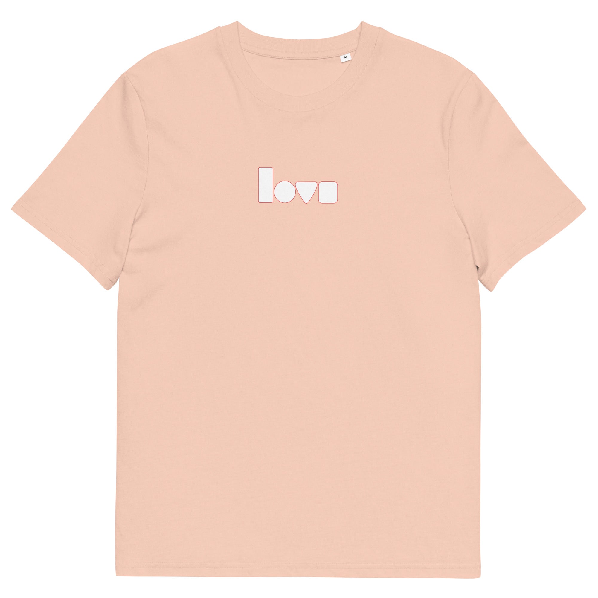 Geo-Love-T-Shirt aus Bio-Baumwolle, Fraiche Peche, Vorderansicht