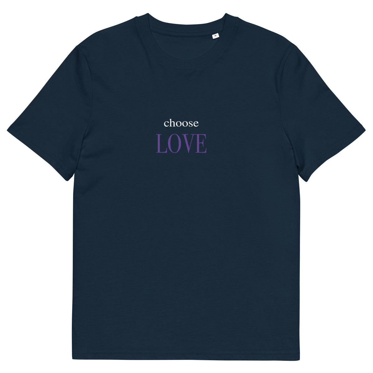 Choose Love T-Shirt mit Schriftzug, Marineblau, Vorderansicht