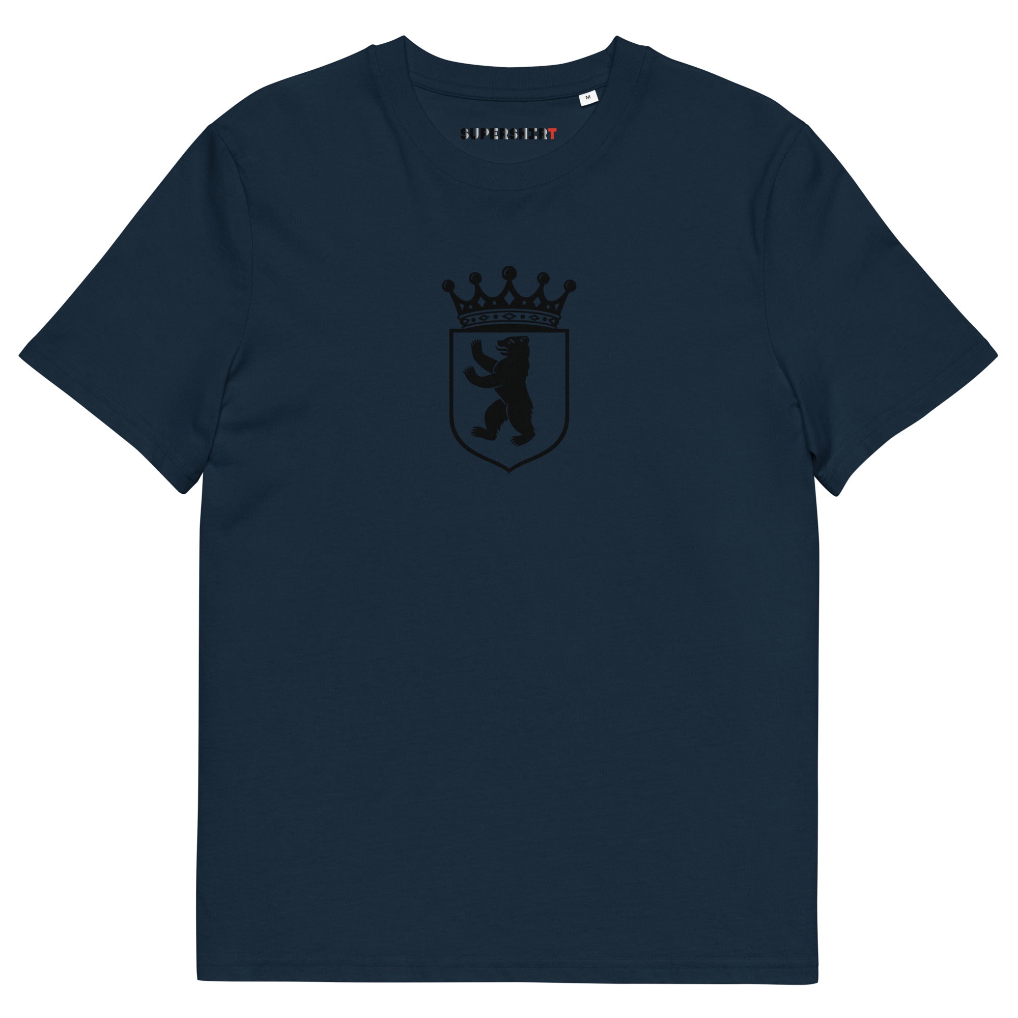 Berlin bear (Berlin Bär) organic cotton T-shirt, French Navy, front view