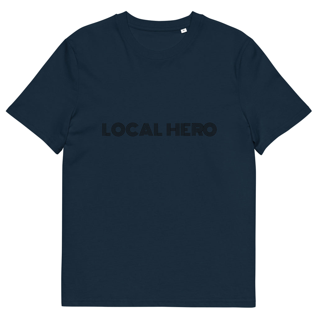Local Hero T-Shirt mit Streetwear-Schriftzug, Marineblau, Vorderansicht