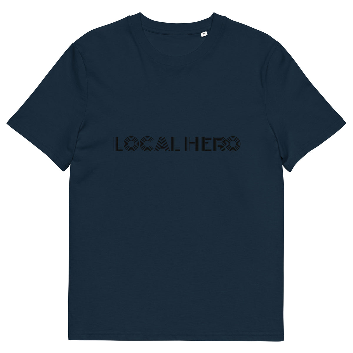 Local Hero T-Shirt mit Streetwear-Schriftzug, Marineblau, Vorderansicht
